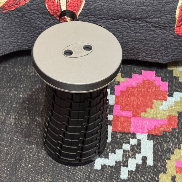 Mini Max Portable Collapsible Telescoping Stool with Carrying Strap, Grey/Black - Picture 9 of 15